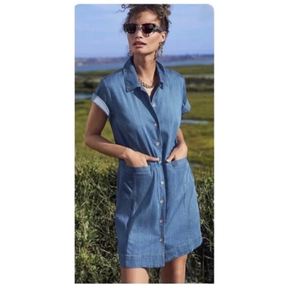 CAbi Piece of Cake Denim Collar Mini Dress Size Small - Picture 8 of 8